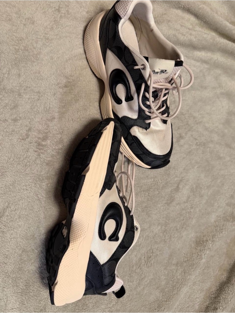 Women’s Black and Cream Athletic Sneakers